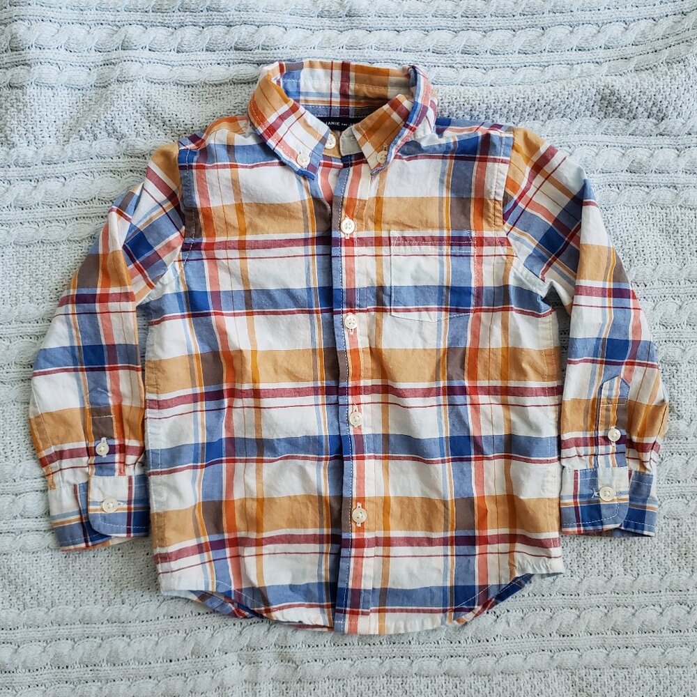 Janie and Jack Madras Toddler Boys Button-Down Shirt - Size 18/24 Months - EUC